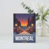 Old Montreal Winter Snowy Street ポストカード (スタンド正面)