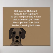 Old Mother Hubbard rhyme cute dog in browns  