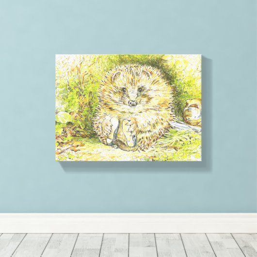 Old Mr. Prickly Pin (Hedgehog) (Beatrix Potter) キャンバスプリント (インサイチュ (ウッドフロア))