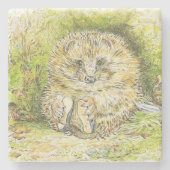 Old Mr. Prickly Pin (Hedgehog) (Beatrix Potter) ストーンコースター (正面)