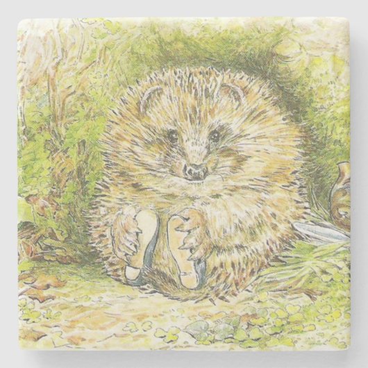 Old Mr. Prickly Pin (Hedgehog) (Beatrix Potter) ストーンコースター (正面)