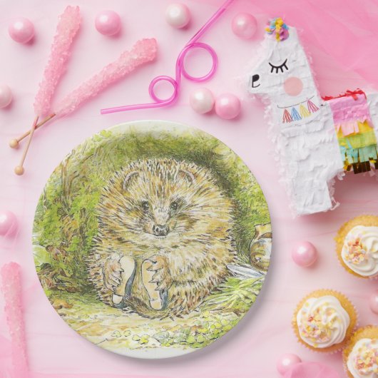 Old Mr. Prickly Pin (Hedgehog) (Beatrix Potter) ペーパープレート (パーティー)