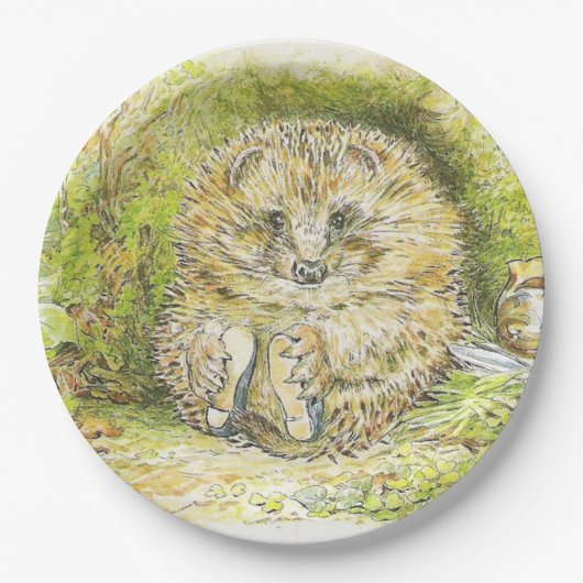 Old Mr. Prickly Pin (Hedgehog) (Beatrix Potter) ペーパープレート (正面)