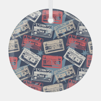 Old Music Cassettesヴィンテージシームレス ガラスオーナメント