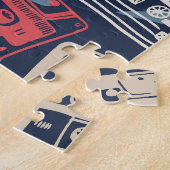 Old Music Cassettesヴィンテージシームレス ジグソーパズル (側面)