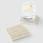 Old Music Notes – ショパン音楽シート ストーンコースター (横)