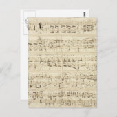 Old Music Notes – ショパン音楽シート ポストカード (正面/裏面)