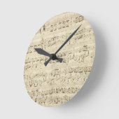 Old Music Notes – ショパン音楽シート ラウンド壁時計 (傾斜)