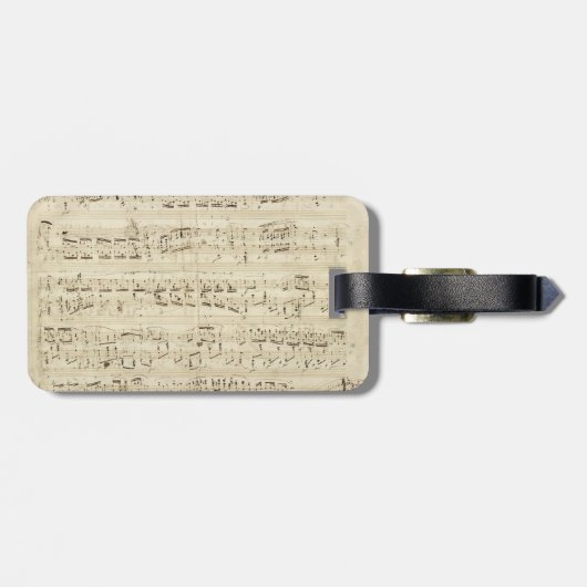 Old Music Notes – ショパン音楽シート ラゲッジタグ (裏面横)