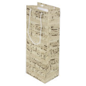 Old Music Notes – ショパン音楽シート ワインギフトバッグ (正面アングル)