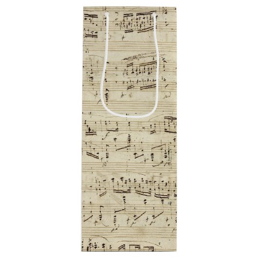 Old Music Notes – ショパン音楽シート ワインギフトバッグ (正面)
