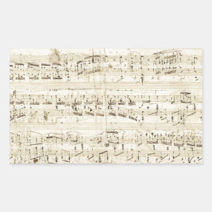Old Music Notes – ショパン音楽シート 長方形シール