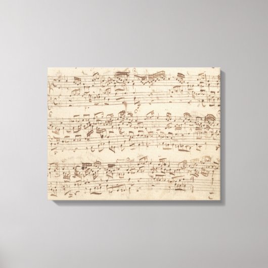 Old Music Notes - Bach Music Sheet キャンバスプリント (正面)