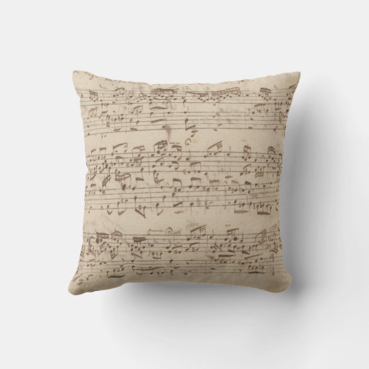 Old Music Notes - Bach Music Sheet クッション (裏面)