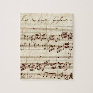 Old Music Notes - Bach Music Sheet ジグソーパズル