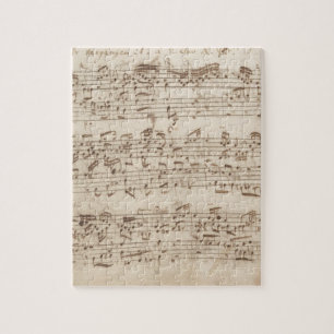 Old Music Notes - Bach Music Sheet ジグソーパズル