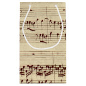 Old Music Notes - Bach Music Sheet スモールペーパーバッグ (裏面)