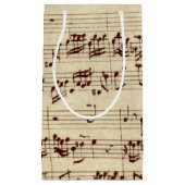 Old Music Notes - Bach Music Sheet スモールペーパーバッグ (正面)