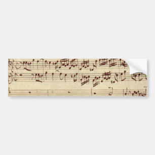 Old Music Notes - Bach Music Sheet バンパーステッカー