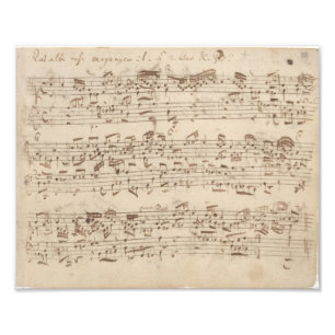 Old Music Notes - Bach Music Sheet フォトプリント