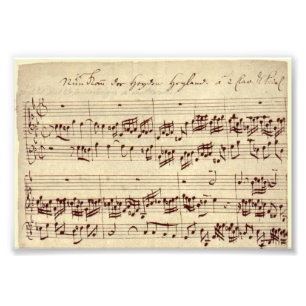 Old Music Notes - Bach Music Sheet フォトプリント