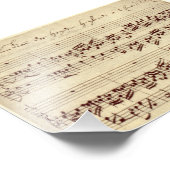 Old Music Notes - Bach Music Sheet フォトプリント (角)