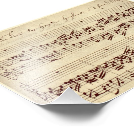 Old Music Notes - Bach Music Sheet フォトプリント (角)
