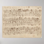 Old Music Notes - Bach Music Sheet ポスター (正面)