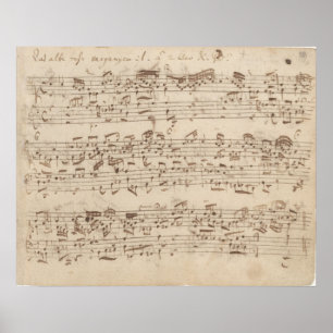 Old Music Notes - Bach Music Sheet ポスター