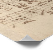 Old Music Notes - Bach Music Sheet ポスター (角)