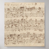Old Music Notes - Bach Music Sheet ポスター (正面)