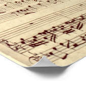 Old Music Notes - Bach Music Sheet ポスター (角)