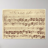 Old Music Notes - Bach Music Sheet ポスター (正面)