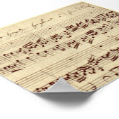 Old Music Notes - Bach Music Sheet ポスター (角)