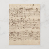 Old Music Notes - Bach Music Sheet ポストカード (正面)