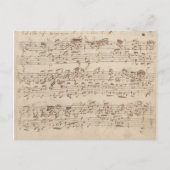 Old Music Notes - Bach Music Sheet ポストカード (正面)