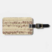 Old Music Notes - Bach Music Sheet ラゲッジタグ (正面横)
