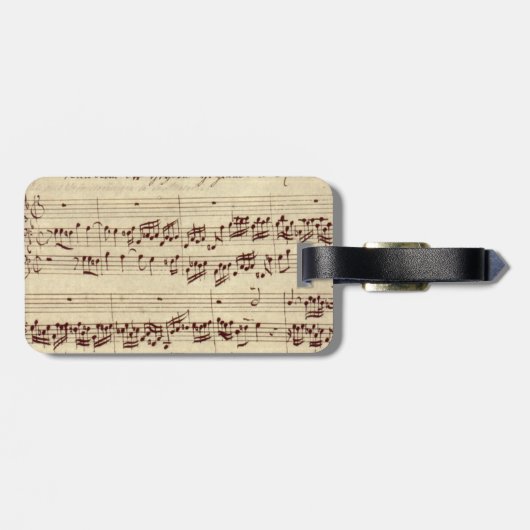 Old Music Notes - Bach Music Sheet ラゲッジタグ (裏面横)