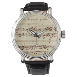 Old Music Notes - Bach Music Sheet 腕時計