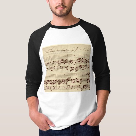 Old Music Notes - Bach Music Sheet Tシャツ (正面)