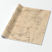 Old Nantucket & Cape Cod Map (1894)  ラッピングペーパー (アンロールド)