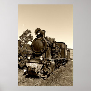 Old narrow-gauge steam engine Gr-269 ポスター
