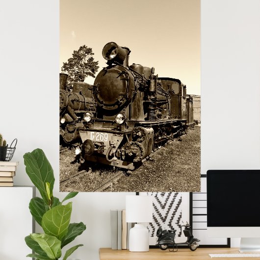 Old narrow-gauge steam engine Gr-269 ポスター (ホームオフィス)