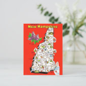Old New Hampshire Map Postcard ポストカード (スタンド正面)