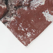 Old painted brick wall with peeling white paintwal フリースブランケット (角)