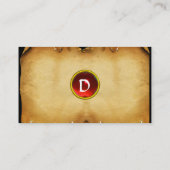 OLD PARCHMENT、宝石、モノグラム 赤 名刺 (裏面)