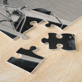 Old picture Harbor boat  ジグソーパズル (側面)