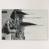 Old picture Harbor boat  ジグソーパズル (横)