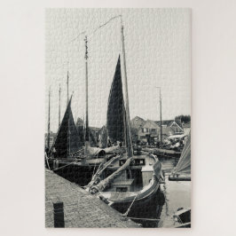 Old picture Harbor boat  ジグソーパズル