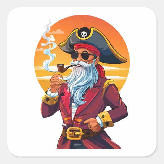 Old pirate captain スクエアシール (正面)